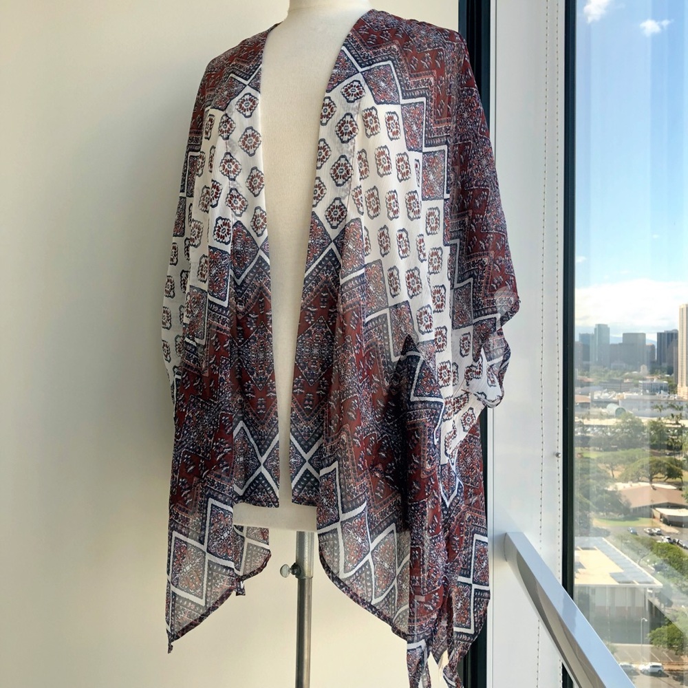 NEW Arizona Jean Co Sheer Kimono Swimsuit Cover-Up